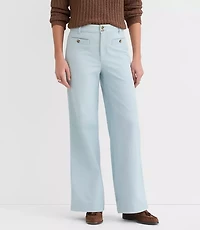 Welt Pocket Palmer Wide Leg Pants Twill