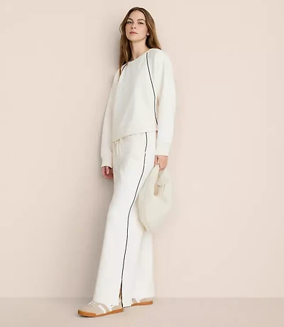 Lou & Grey Piped Elite Fleece Wide Leg Sweatpants