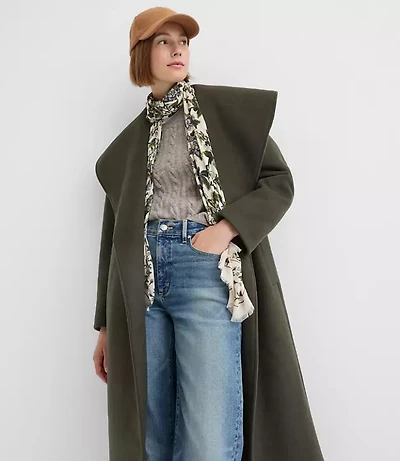 Doubleface Shawl Collar Belted Coat