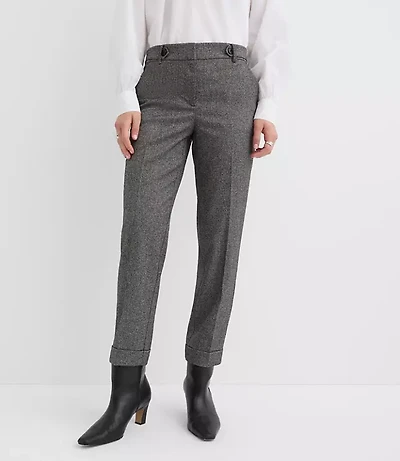 Petite Curvy Cuffed Riviera Slim Pants Twill