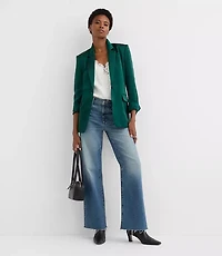 Petite Satin Belted Modern Blazer