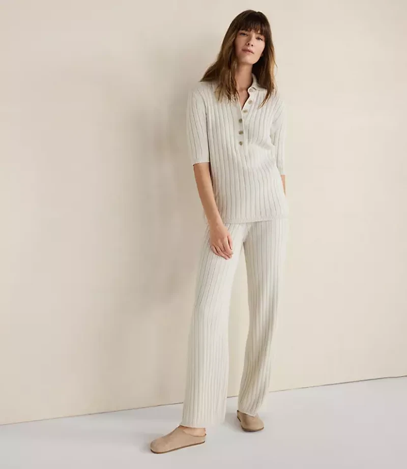 Haven Well Within Organic Cotton Ribbed Johnny Collar Sweater