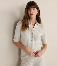 Haven Well Within Organic Cotton Ribbed Johnny Collar Sweater