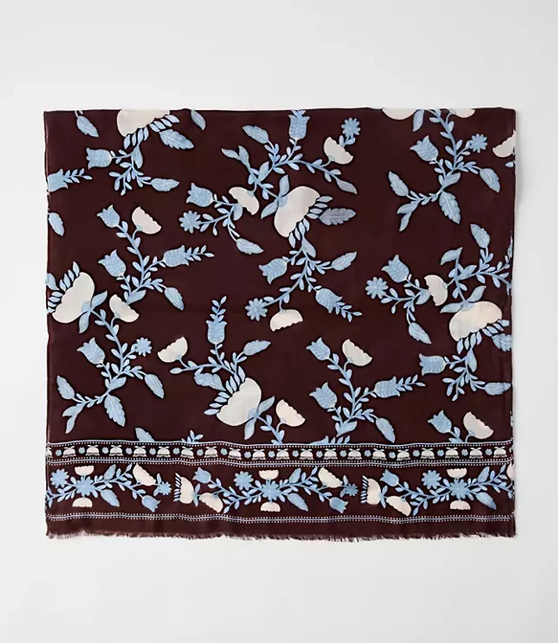 Border Floral Scarf