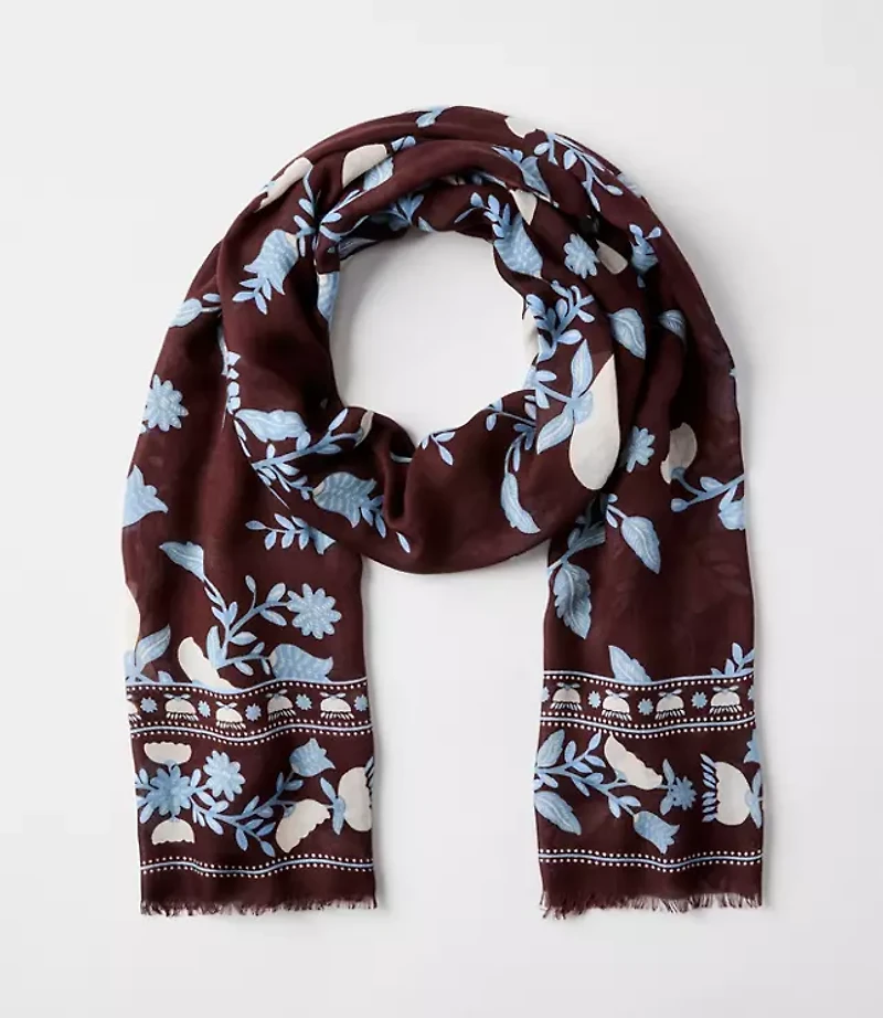 Border Floral Scarf