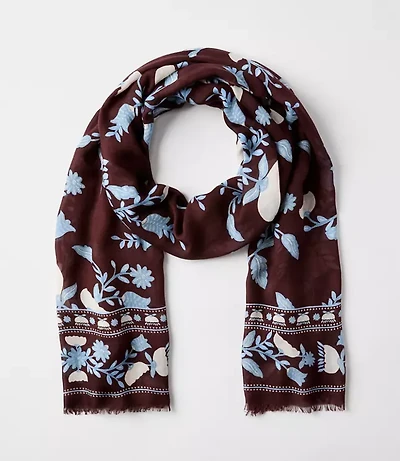 Border Floral Scarf