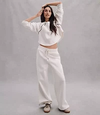 Petite Lou & Grey Piped Elite Fleece Wide Leg Sweatpants