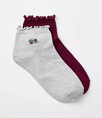 Flower & Stripe Ankle Sock Set