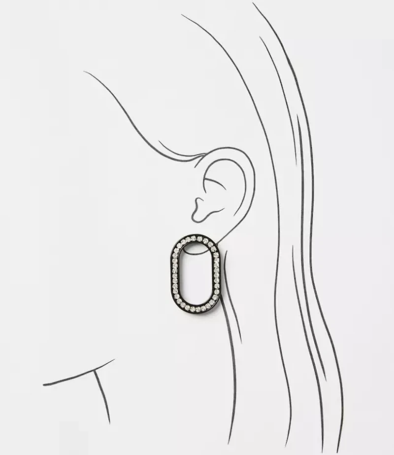 Italian Collection Open Sparkle Stud Earrings