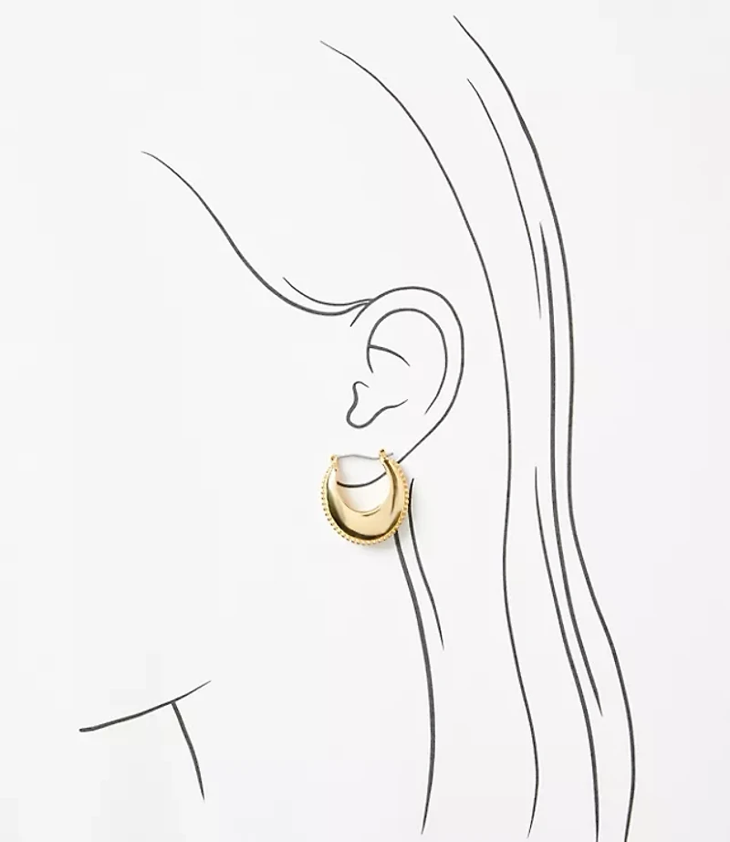 Chunky Crescent Hoop Earrings