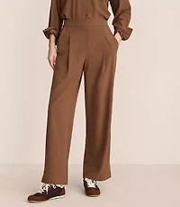 Petite Lou & Grey Seersucker Wanderweave Wide Leg Trouser Pants