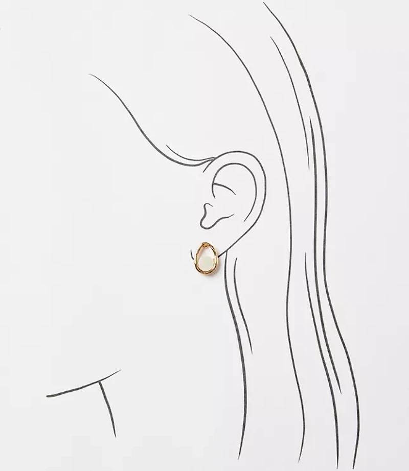 Mother Of Pearl Framed Stud Earrings