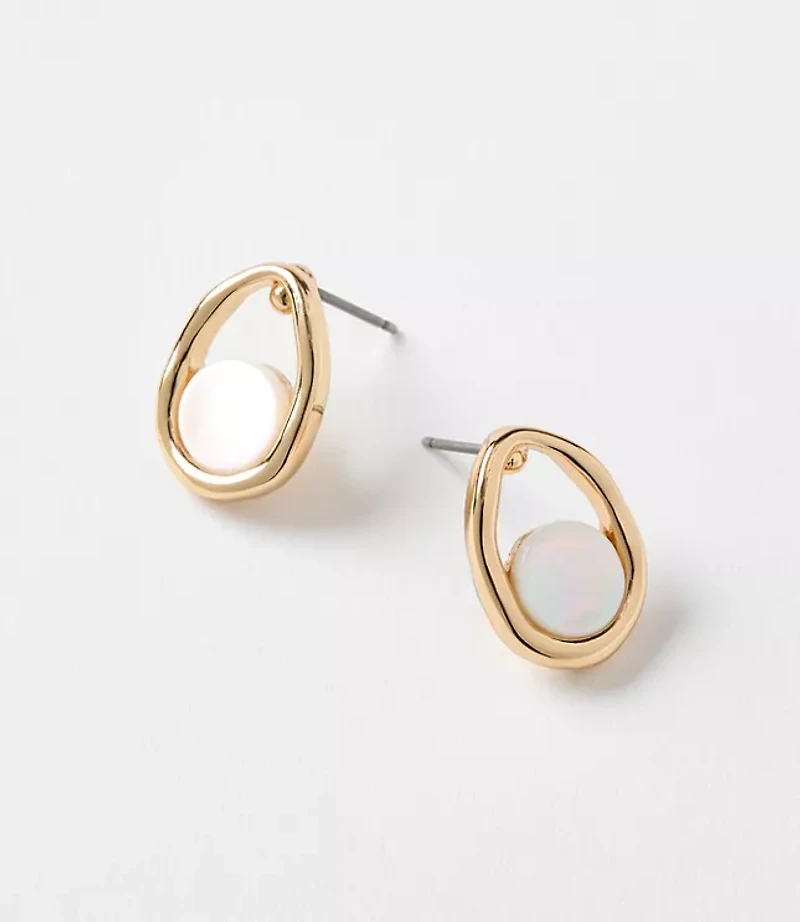 Mother Of Pearl Framed Stud Earrings