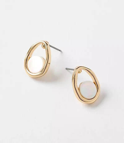Mother Of Pearl Framed Stud Earrings