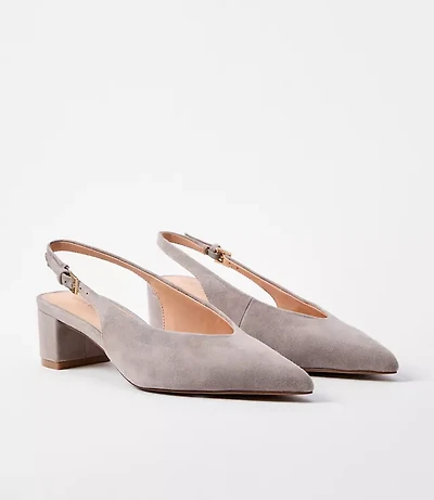 LOFT Versa Suede Slingback Heels
