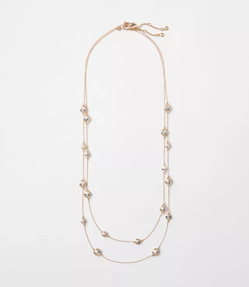 Mixed Metal Circle Station Necklace Set