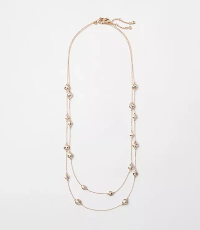 Mixed Metal Circle Station Necklace Set