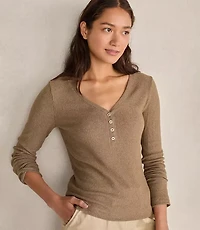 Haven Well Within Brushed Rib Knit Long Sleeve Henley