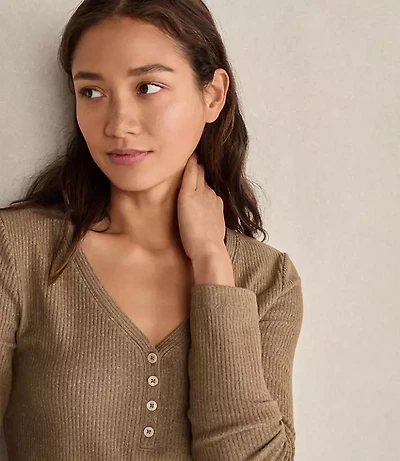 Haven Well Within Brushed Rib Knit Long Sleeve Henley