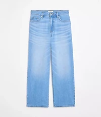 Rivete High Rise Wide Leg Crop Jeans Bright Medium Stonewash