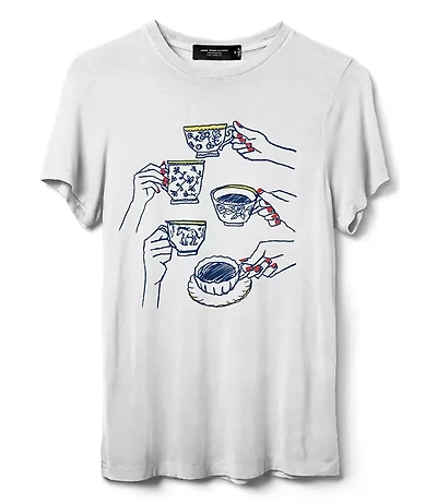 JUNK FOOD TEA PARTY VINTAGE TISSUE TEE V