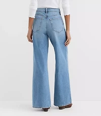 Rivete High Rise Relaxed Wide Leg Jeans Light Wash Indigo