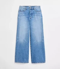 Rivete High Rise Relaxed Wide Leg Jeans Light Wash Indigo