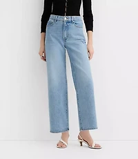 Rivete Curvy High Rise Wide Leg Crop Jeans Mid Wash