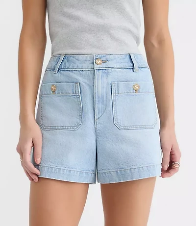 Curvy Palmer Denim Shorts Light Vintage Wash