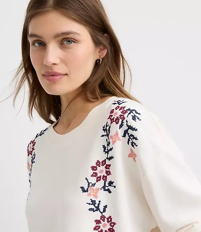 Floral Embroidered Sweatshirt