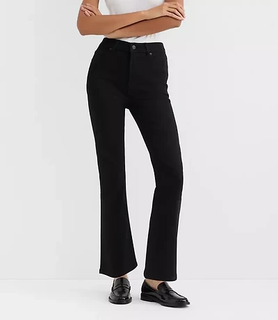 Rivete Petite Curvy High Rise Kick Crop Jeans Noir Wash