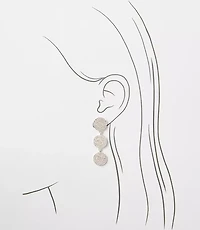 Pave Circle Triple Drop Earrings