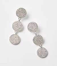 Pave Circle Triple Drop Earrings