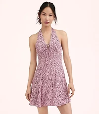 Lately Dotted Mini Halter Dress