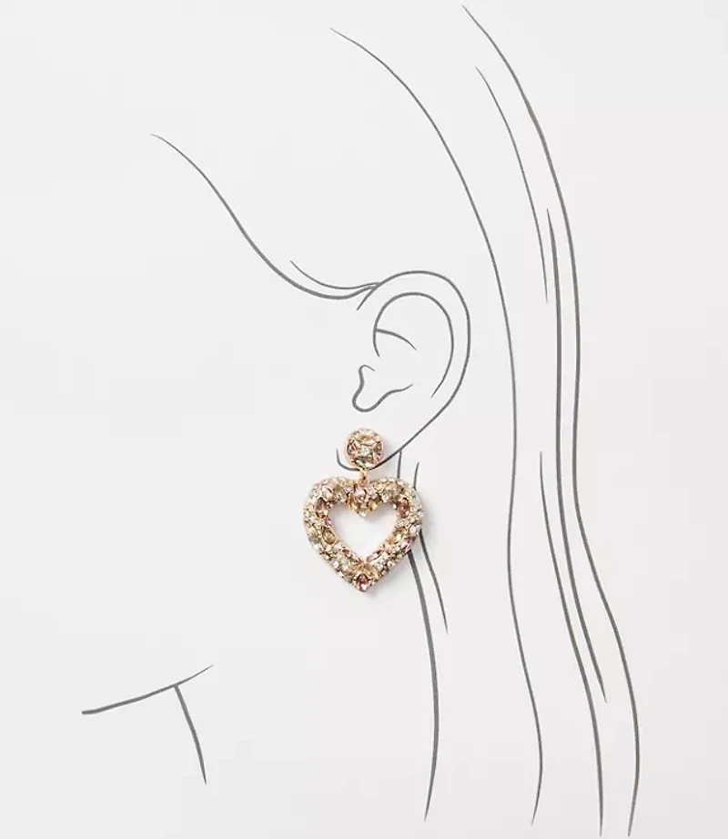 Crystal Heart Drop Earrings