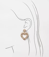 Crystal Heart Drop Earrings