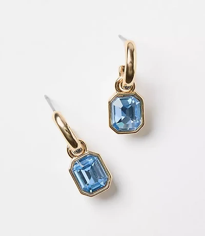 Sparkle Drop Hoop Earrings