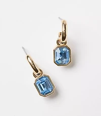 Sparkle Drop Hoop Earrings