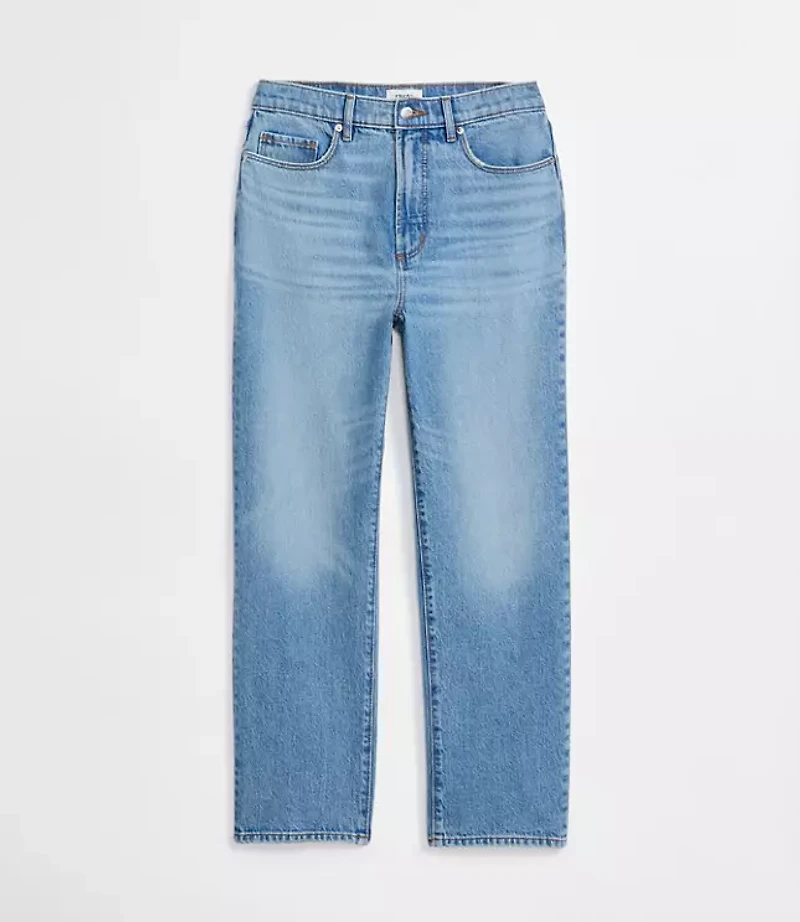 Rivete Petite Curvy High Rise Straight Jeans Aura Wash