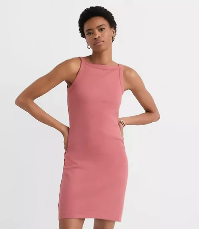 Perfect Ribbed Apron Neck Mini Dress