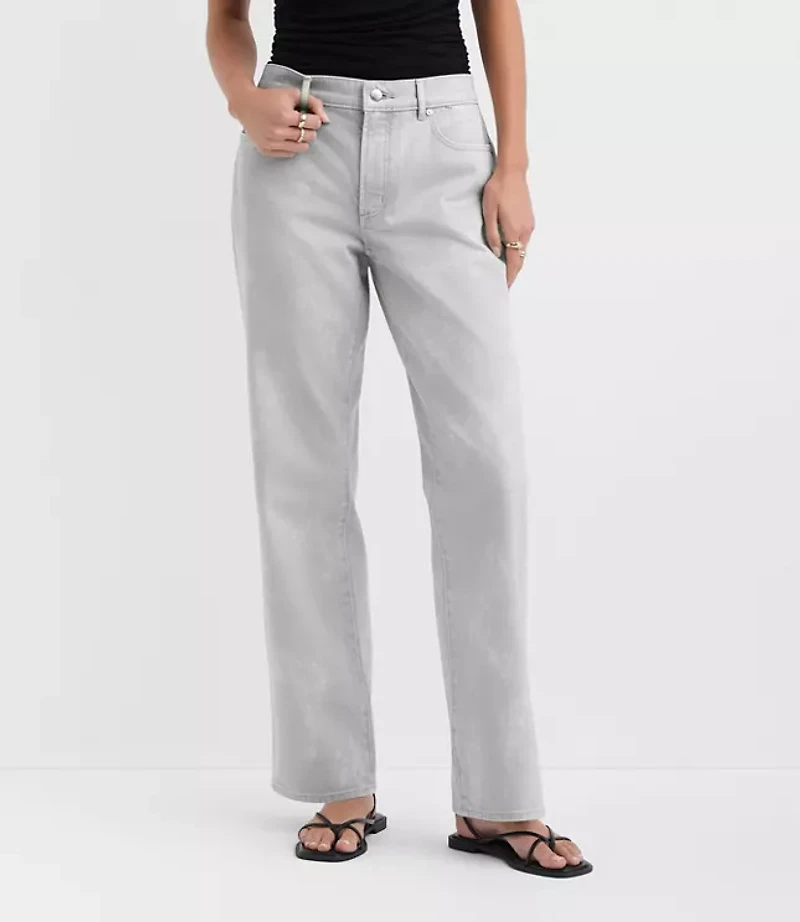 Rivete Mid Rise Relaxed Straight Jeans Smokey Wash