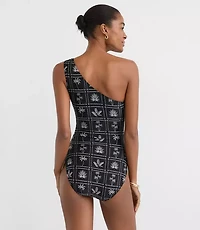 LOFT Beach Palm Ring One Shoulder Piece Swimsuit