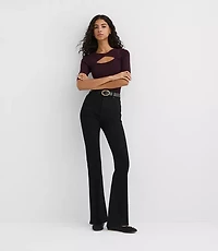 Rivete High Rise Slim Flare Jeans Noir