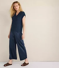 Haven Well Within Organic Cotton Linen Shaker Stitch V-Neck Sweater