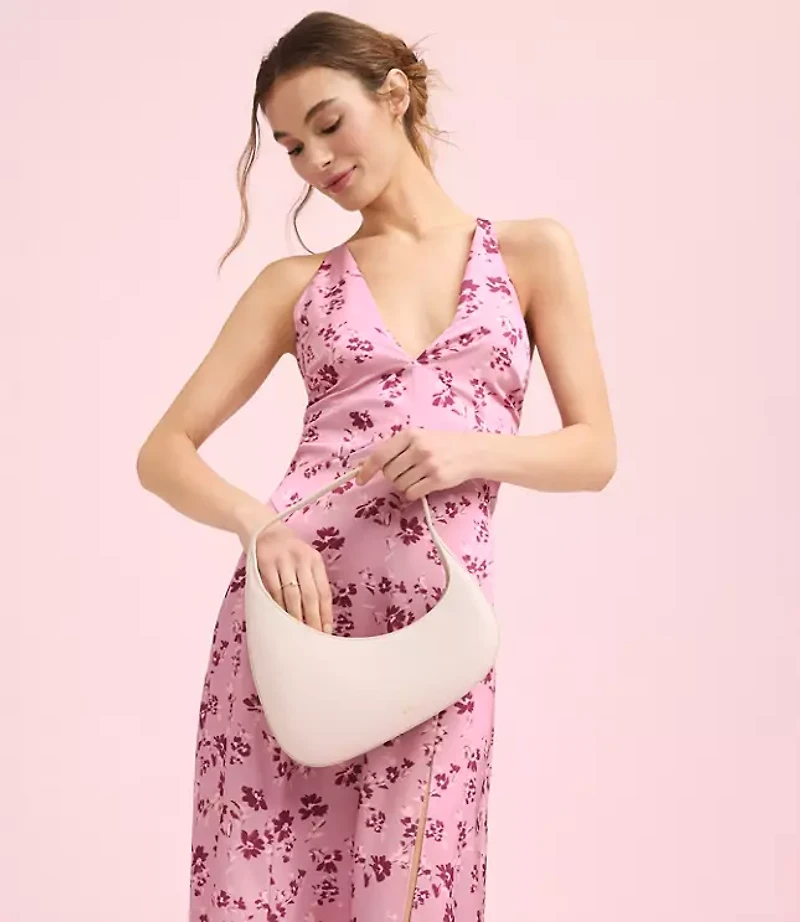 Lately Floral Satin V-Neck Gown