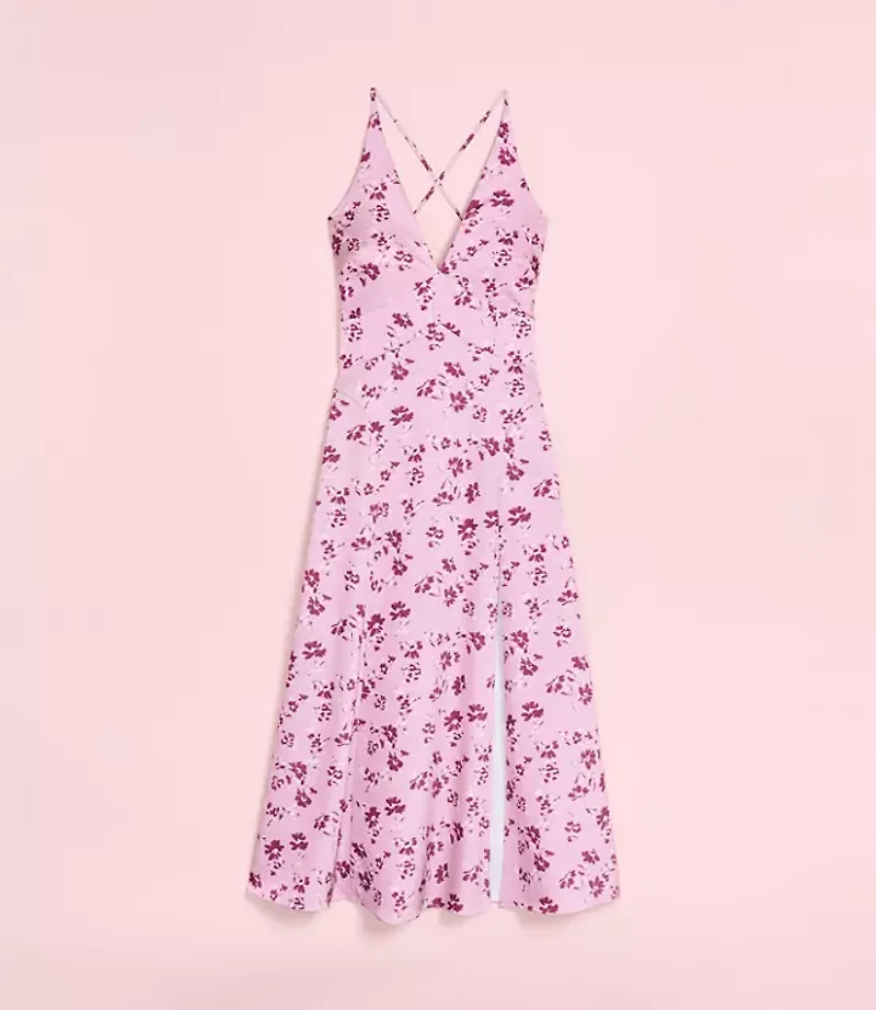 Lately Floral Satin V-Neck Gown