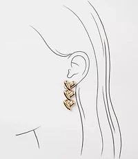 Heart Triple Drop Earrings