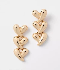 Heart Triple Drop Earrings