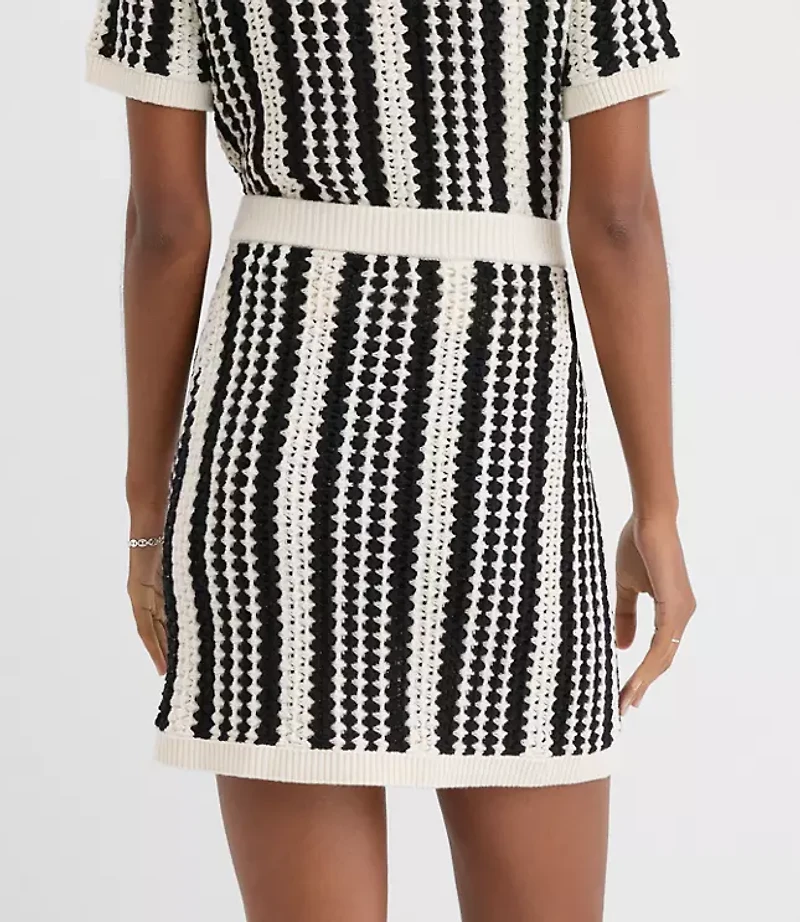 LOFT Beach Striped Crochet Mini Skirt