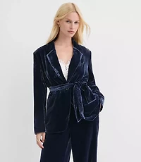 Tall Velvet Belted Modern Blazer